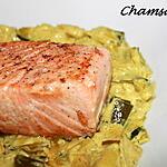 recette Pavé de saumon sur son lit de poireaux