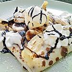 recette Crépes à la banane coulis de chocolat et noix de coco