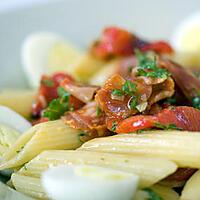 recette Salade de penne au chorizo et poivron rouge