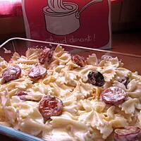 recette FARFALLES AU CHORIZO/MASCARPONE