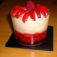 recette MOUSSE A L'AMANDE ET COMPOTEE DE FRAISES