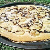 recette Pizza sucré banane noix de coco et chocolat