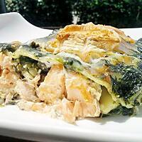 recette Lasagnes aux saumon epinards et chévre