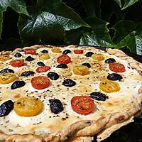 recette Pizza aux olives-tomates cerises et chèvre