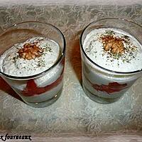 recette Verrine de mousse de concombre au chèvre, aux noix et ses dès de tomates