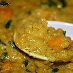 recette Dhal de lentilles corail à la patate douce et lait de coco