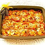 recette GRATIN D'ABRICOTS  AUX AMANDES ET FLEURS DE LAVANDE