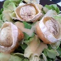 recette Petite tartinette chaude sur lit de salade