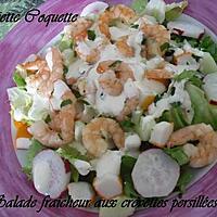 recette Salade fraicheur aux crevettes persillées