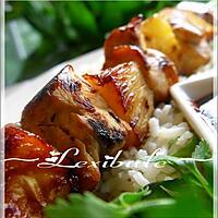 recette Brochettes hawaïennes avec riz à la noix de coco