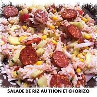 recette SALADE DE RIZ AU THON ET CHORIZO