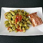 recette gnocchis épinard et cabillaud bardé de lard fumé