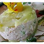 recette Millefeuille de pommes de terre et mousse de thon fumé au fromage de Mme LOIC