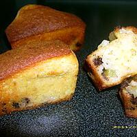 recette minis cakes aux pépites de chocolat, coeur de kiwis