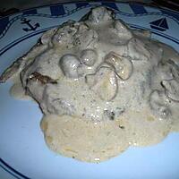 recette Côte de porc à la crème et aux champignons