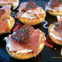 recette crostinis au kiri et au jambon fumé