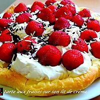 recette tarte aux fraises sur son lit de crème