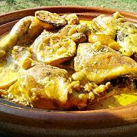 recette Tajine de poulet au citron et olives à la créme