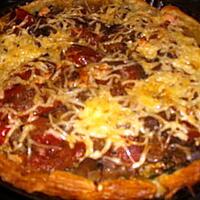 recette Tarte feuillettée au saumon et  légumes.