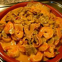 recette Bife de Porco com camarao e cogumelos (Tranches de porc crevettes champignons)