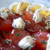 recette duo de tomates au saint-agur