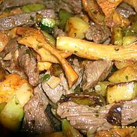 recette poêlée de boeuf aux girolles