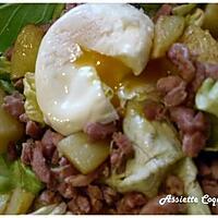 recette Salade campagnarde et son oeuf poché