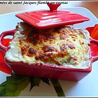 recette gratinés de st jacques flambé au cognac