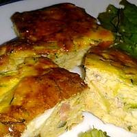 recette Fritatta à la courgette/feta et dés de jambon