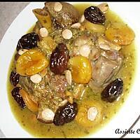 recette Tajine d'agneau aux pruneaux, aux abricots et aux amandes