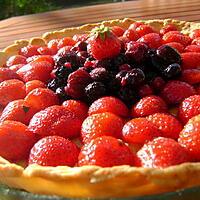 recette Tarte aux fraises et son Coeur de fruits rouges