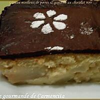 recette Gâteau moelleux de poires & ganache au chocolat noir
