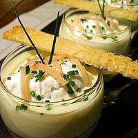 recette Verrine de crème Vichyssoise et marlin fumé...