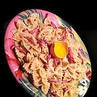 recette Farfalle a la carbonara !