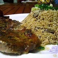 recette Riz Pilaf aux champignons à la façon Chef Simon Et Cotelettes marinées au miel.