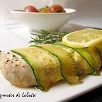 recette Poisson au basilic enrubanné de courgettes