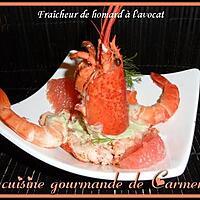 recette Fraîcheur de homard à l'avocat