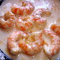 recette gambas flambées au cognac à la crème et safran