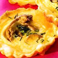 recette Quiches aux girolles et aux cèpes