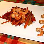 recette Sauté de crevettes et julienne de légumes sauce soja