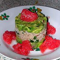 recette Tartare de crabe, avocat et pamplemousse rose