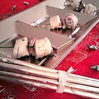 recette Brochette de boudins aux noix de st jacques et foie gras