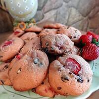 recette Biscuits aux fraises et aux pépites de chocolat