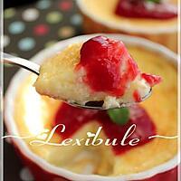 recette Flan aux oeufs, à la vanille et son coulis de framboises