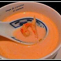 recette Soupe de crevettes et saumon