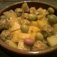 recette tajine au boulette et patate au olives