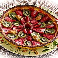 recette TARTE AUX FRAISES ET KIWIS .