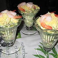 recette Coupes d'avocats aux crevettes roses