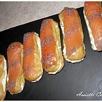 recette Eclair au Saumon Fumé et Crème St Morêt