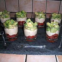 recette Verrine de tomate, thon et avocat